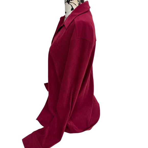 Women’s Plus size long sleeve size 24 Blouse burgundy wine colored blouse - Picture 7 of 8
